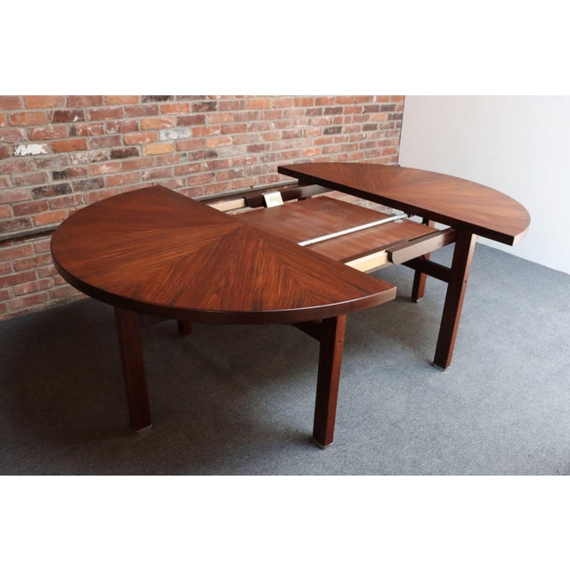 Vintage Italian Round Extendable Dining Table in Rosewood by Ico Parisi for Mim For Sale - Image 16 of 18