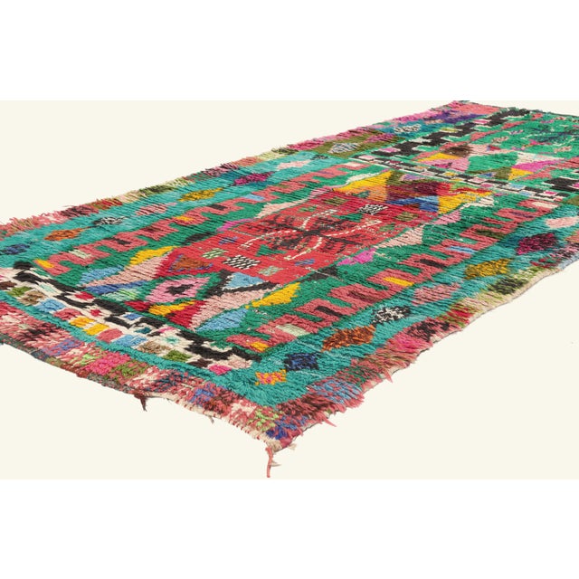 21992 Vintage Azilal Moroccan Rug, 03'05 x 07'06. The Atlas Chronicle: A Vintage Moroccan Azilal Masterpiece of Tribal...