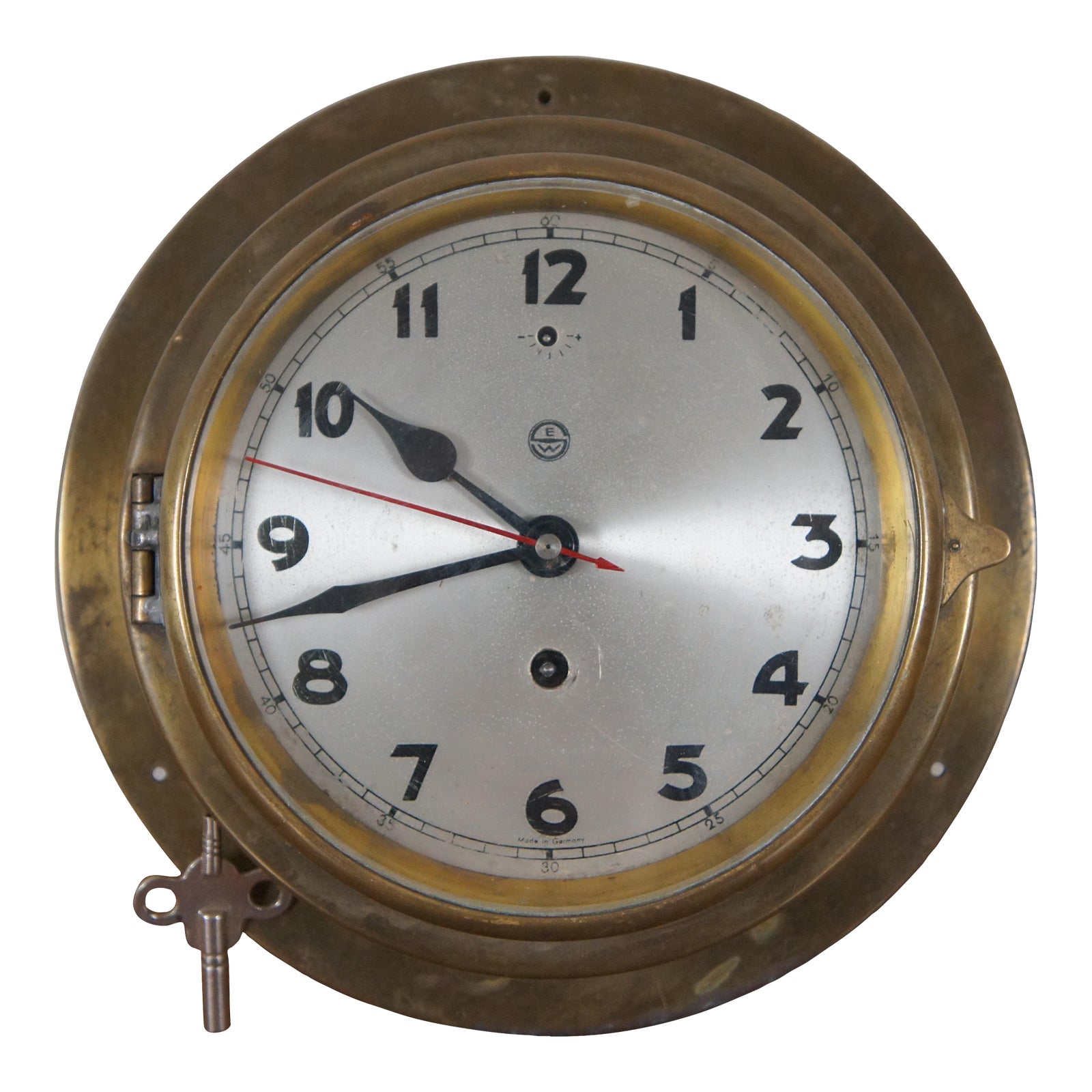 Mid 20th Century Vintage German Brass Ships Porthole Nautical Boat Wall