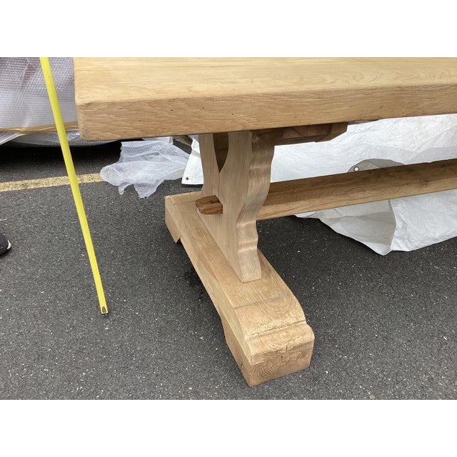 Wood 10Ft. Antique French Weathered Oak Farm Table For Sale - Image 7 of 18