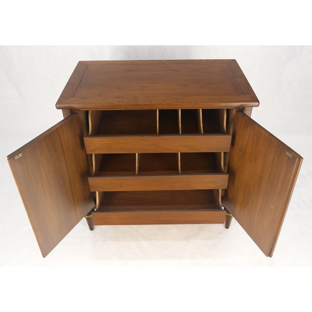 Turned Legs Two Doors Fitted Drawers Diamond Inlay Brass Hardware Bachelor Chest For Sale - Image 14 of 15