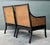 Wood Vintage Carved Bamboo Cane Lounge Chairs - A Pair For Sale - Image 7 of 12
