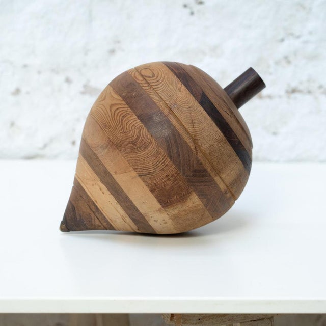 Sculpture Spinning Top in Wood, 1990s For Sale - Image 10 of 17