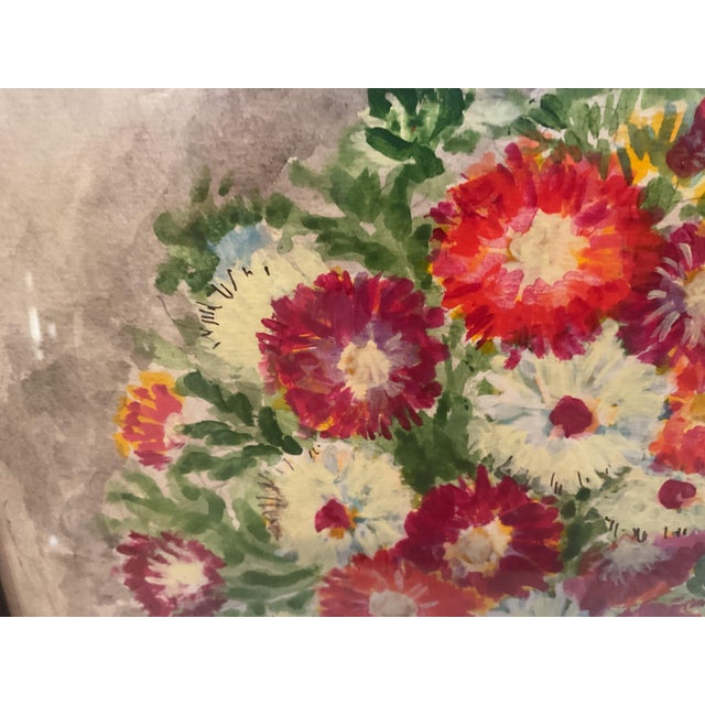 Mid 20th Century Mid 20th Century Framed Floral Still-Life Painting - Signed For Sale - Image 5 of 14