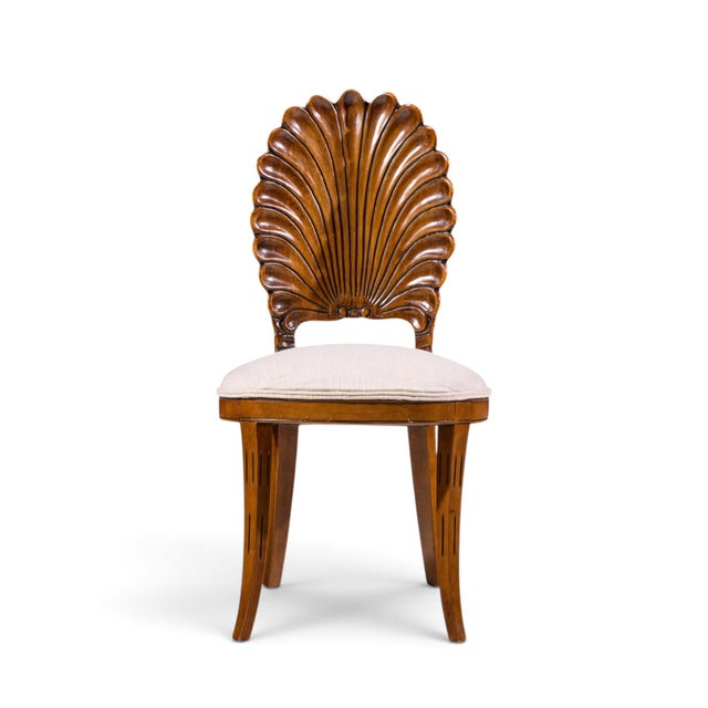 Mid 20th Century Venetian Grotto Hollywood Regency Style Scalloped Shell Back Dining Chairs - Pair For Sale - Image 5 of 10