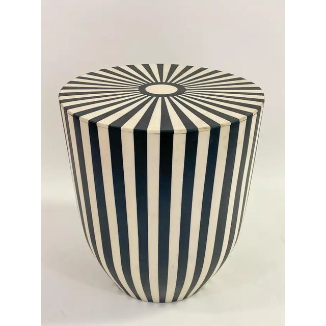 Art Deco Art Deco Style Black and White Resin Side, End Table or Stool, a Pair For Sale - Image 3 of 13