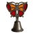 Stained Glass and Brass Butterfly Bell For Sale