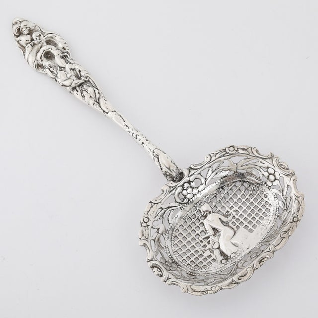 Antique Dutch Silver Bon Bon, Berry, Serving Oval Spoon For Sale - Image 11 of 11