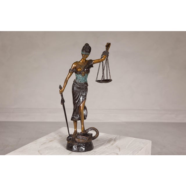 Not Yet Made - Made To Order Lady Justice, Cast Bronze Tabletop Statuette with Scales and Sword For Sale - Image 5 of 12