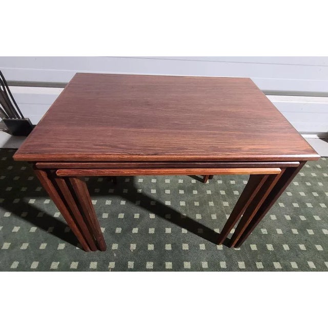 1950s Mid-Century Nest of Table Rosewood, Denmark, 1950s, Set of 3 For Sale - Image 5 of 11