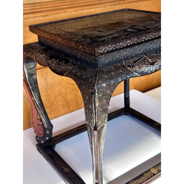 Antique Japanese Lacquer and Inlay Table from Ryukyu Islands For Sale In Atlanta - Image 6 of 12