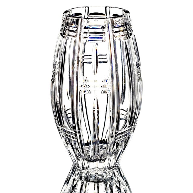 Traditional Fifth Avenue Accents Crystal Cut Glass Vase For Sale - Image 3 of 11