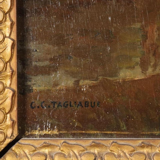 Carlo Costantino Tagliabue, Seascape, Oil Painting, Framed For Sale - Image 7 of 11