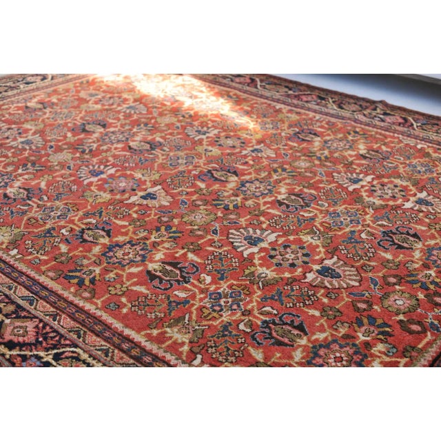 Red 1930s Kavon Rug, 10.8 x 14.1 For Sale - Image 8 of 11