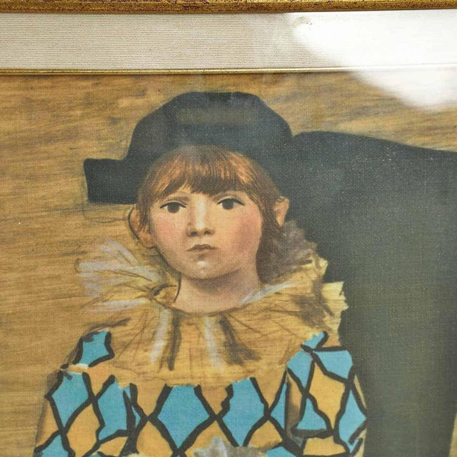 Vintage canvas print reproduction, Picasso 'Paulo Dressed as Harlequin'