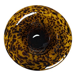 Vintage Murano Tortoiseshell Glass Centerpiece Bowl For Sale