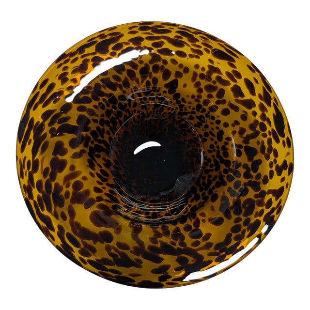 Vintage Murano Tortoiseshell Glass Centerpiece Bowl For Sale