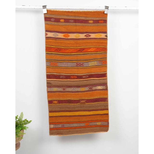 Vintage Turkish Hand-Knotted Small vintage rug is a semi-antique vintage Area rug.'70s Eastern region of Turkey's unique...