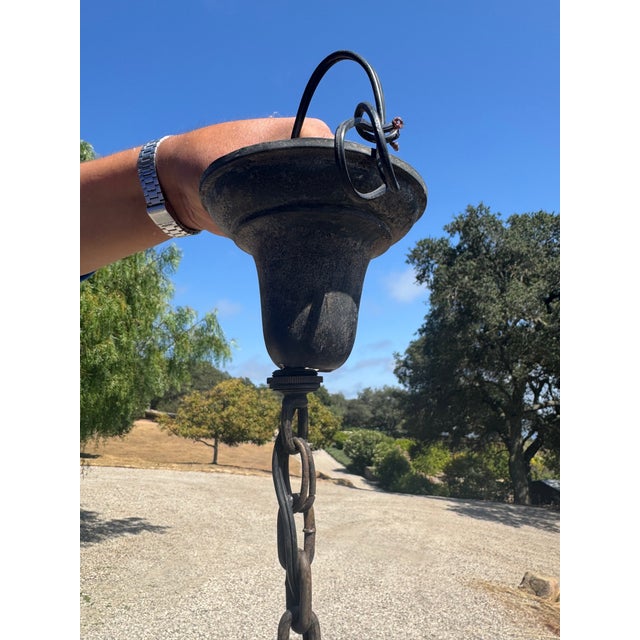 1920s Spanish Wrought Iron Pendant Light For Sale - Image 6 of 12
