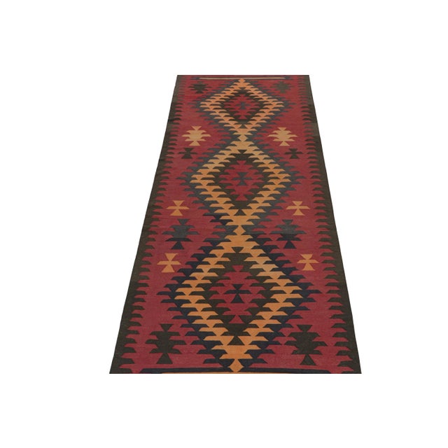 1950s Vintage Northwest Persian Kilim in Red With Medallion Pattern by Rug & Kilim For Sale - Image 5 of 7