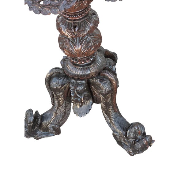 19th Century Heavily Carved Rosewood Side Table/Center Table; Made in Burma. For Sale - Image 18 of 18