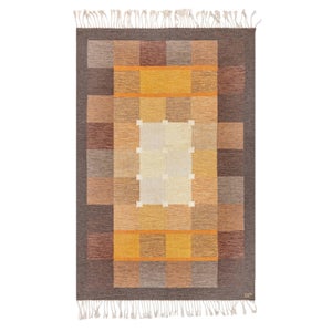Vintage Swedish Flatweave Rug by Ulla Parkdal, Signed “UP”