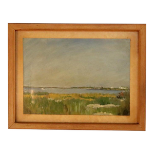 Antique Oil on Board Seascape Unsigned C1930