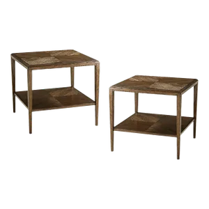 Dark Oak Rustic End Tables - a Pair