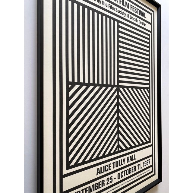 Wood Sol LeWitt Vintage 1987 Modernist Silkscreen Print Framed Extra Large Twenty-Fifth New York Film Festival Poster For Sale - Image 7 of 18