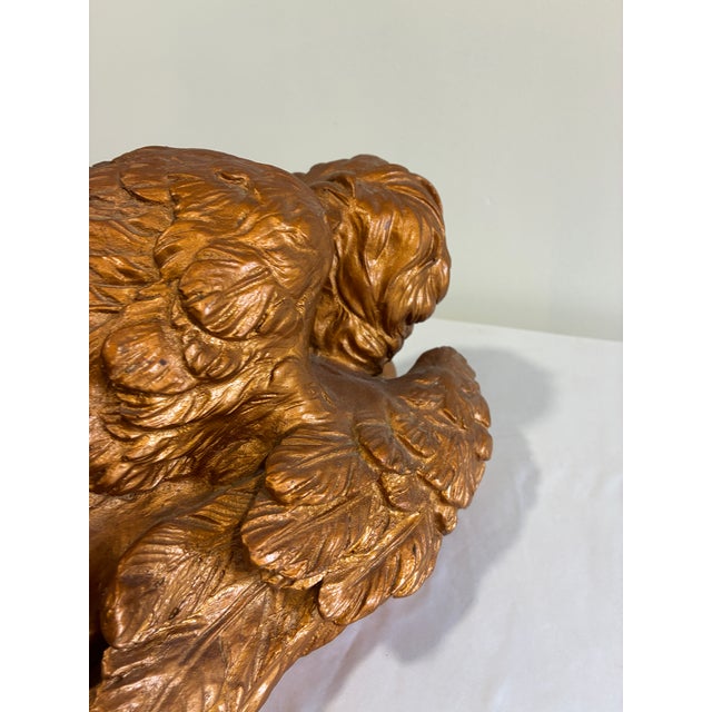 Vintage Gold-Toned Reclining Cherub For Sale - Image 11 of 12