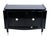 Wood Art Deco Sideboard in Black High-Gloss Lacquer with Chrome Sabots and Chrome Fittings, 1940s For Sale - Image 7 of 9