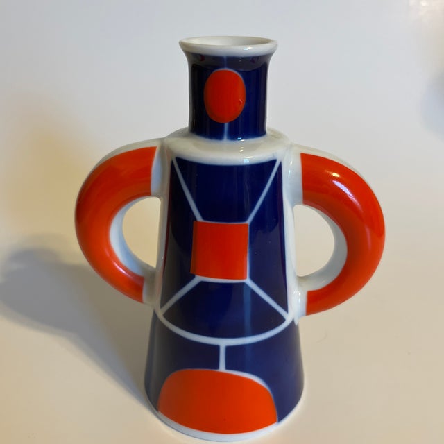 Bright 1960's Cobalt Blue and Orange Bud Vase For Sale In Washington DC - Image 6 of 8