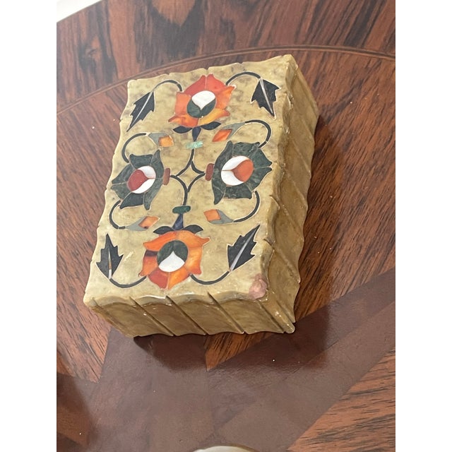 Set of 3, Antique Pietra Dura Stone Boxes Dish Desk Accessories For Sale In Miami - Image 6 of 7