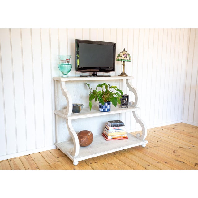 20th Century Regency French White Waterfall Shelving Unit, 1930s For Sale - Image 4 of 18