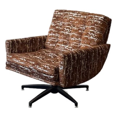 1960's Velvet Swivel Lounge Chair For Sale