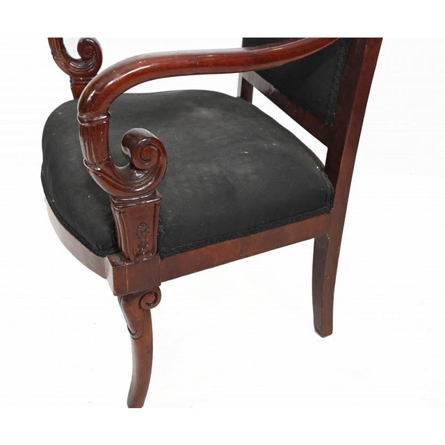 Wood French Charles X Mahogany Armchairs, Set of 2 For Sale - Image 7 of 8