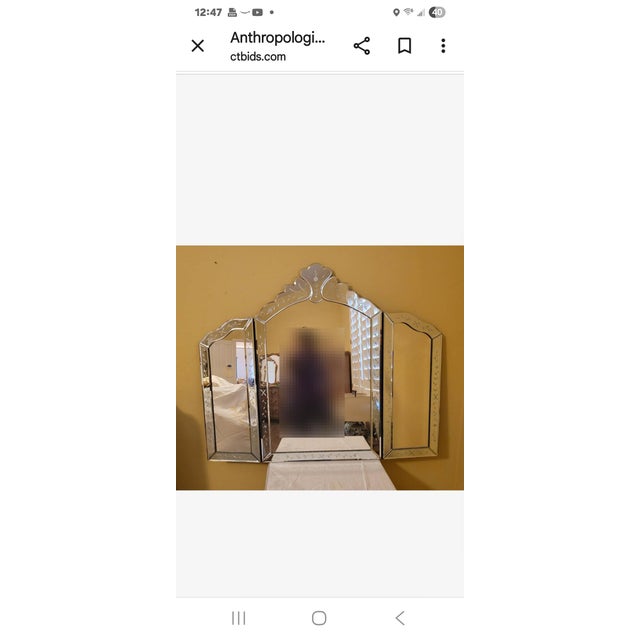 1960s 1960s Tri Fold Dresser Mirror by Anthropologie For Sale - Image 5 of 9