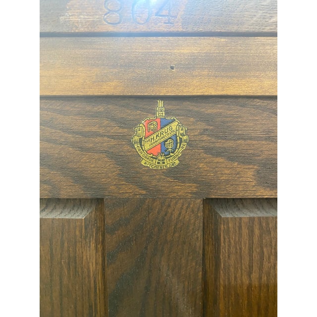 Antique Carved Oak Sideboard or Buffet by the H Krug Furniture Company . For Sale - Image 10 of 12