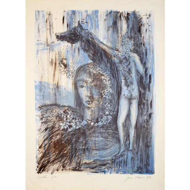 Orphée - Original Lithograph by Jeanne Esmein - 1967 For Sale