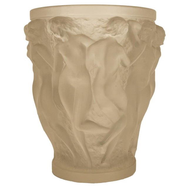 René Lalique Rene Lalique Large Art Deco Opalescent Glass Crystal Vase Bacchantes Signed 1927 For Sale - Image 4 of 18