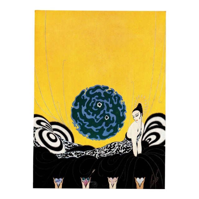 1926 Original French Art Deco Lithograph- Erte, Matted For Sale