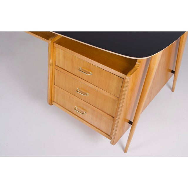 Wood Vintage Desk in Ash, 1950s For Sale - Image 7 of 13