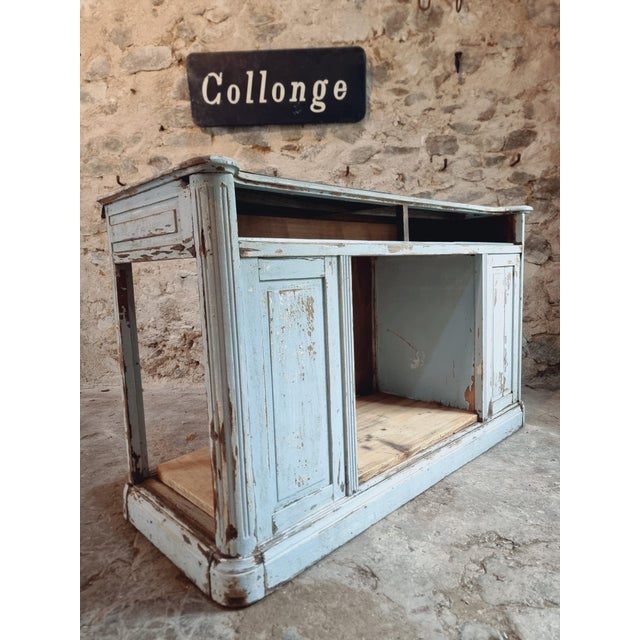 French Shop Counter in Oak and Zinc, 1900s For Sale - Image 12 of 18