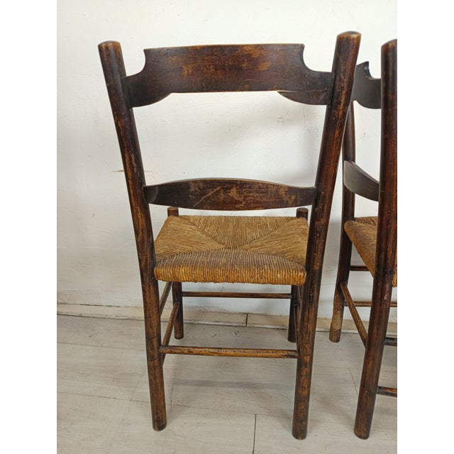 Rustic Straw Chairs, Set of 4 For Sale - Image 9 of 18