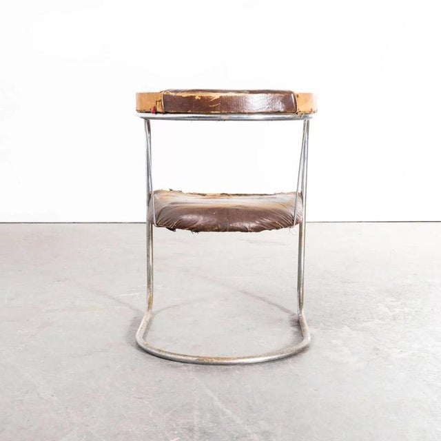 Pel Tubular Chrome Sprung Side Chair in Leather, 1930s For Sale - Image 3 of 11