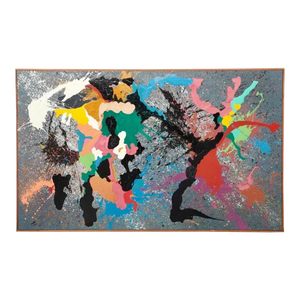 Ronald Davis, Large Color California Abstract Expressionist Copolymer Vinyl Painting Ron Davis, 1983