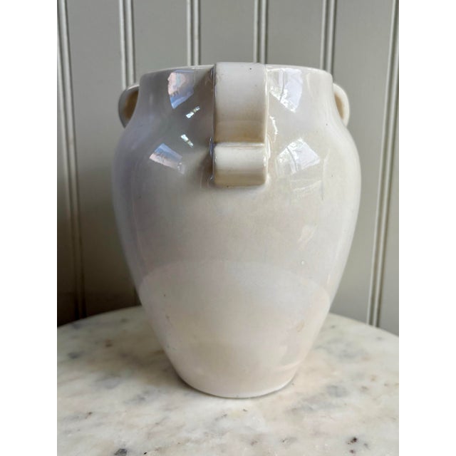 Ceramic Vintage Fulper Pottery Vase #887 3 Ribbon Handles Circa 1930s Collectible VTG For Sale - Image 7 of 12