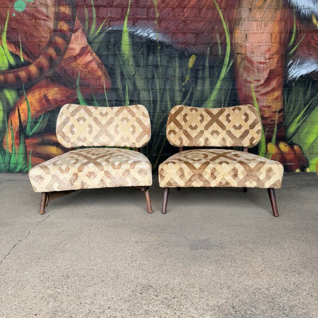 Gilbert Rohde Pair of Gilbert Rhode Style Slipper Chairs Mid Century Modern For Sale - Image 4 of 12