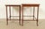 Baker Furniture English Regency Walnut and Burl Wood Parquet Top Nesting Tables, Pair For Sale - Image 10 of 13