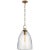 Andros Large Pendant in Antique-Burnished Brass with Clear Glass Designer: Chapman & Myers Canopy: 5" Round Mounting:...